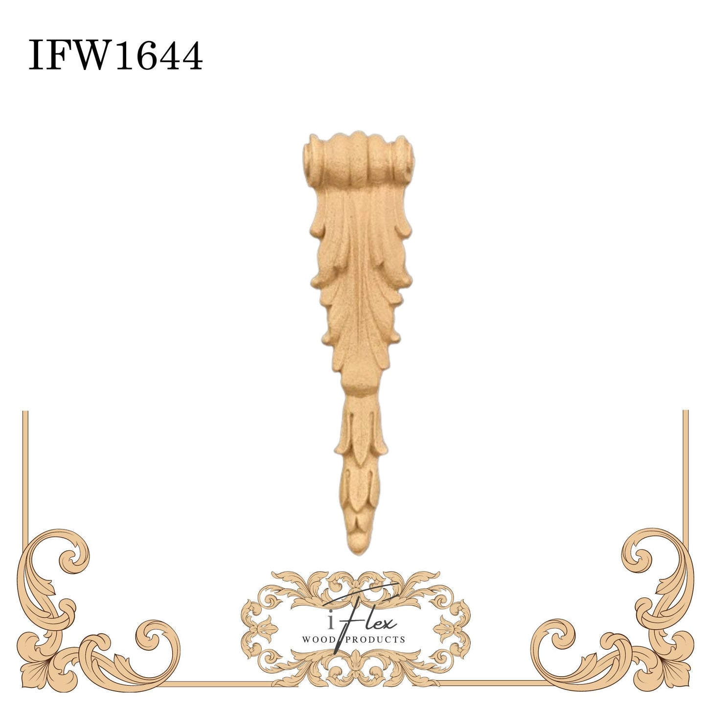 Decorative Drop Acanthus Applique IFW 1644