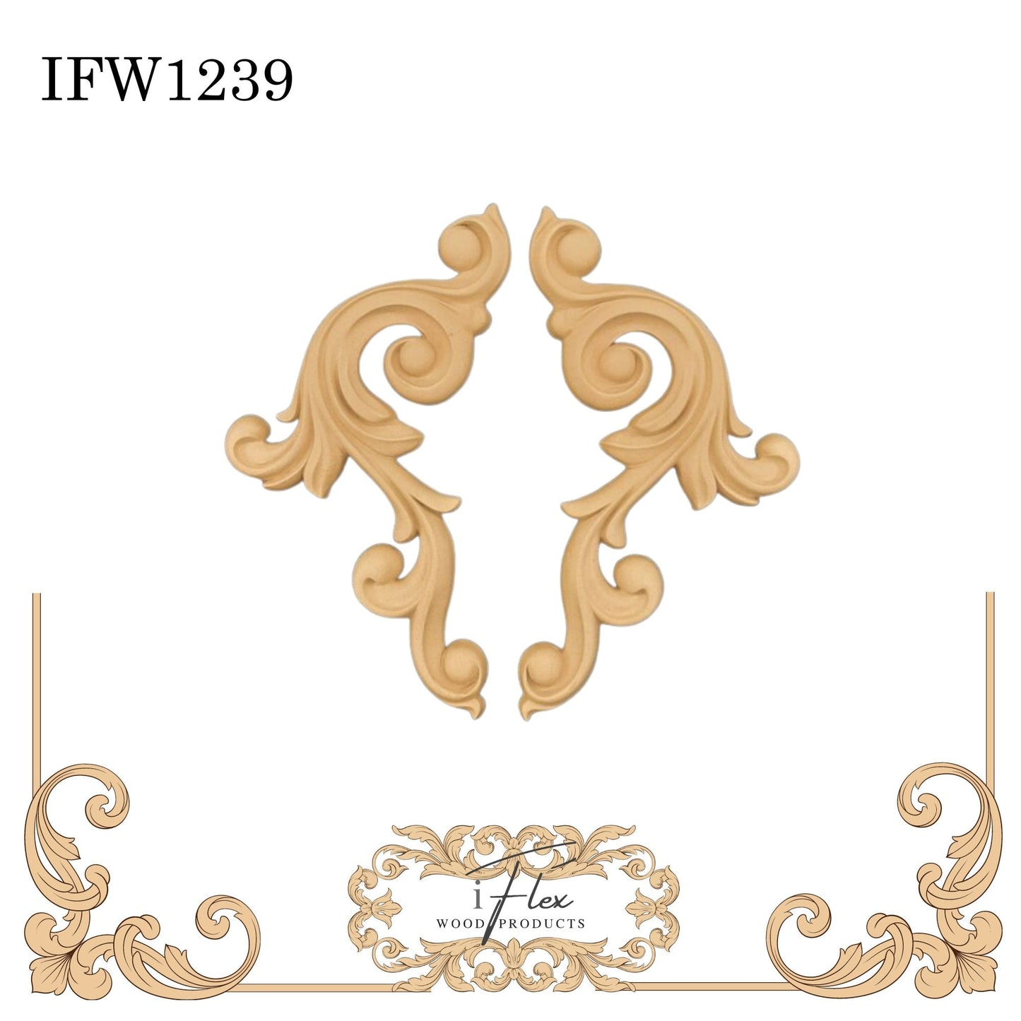 Decorative Scroll Pair IFW 1239