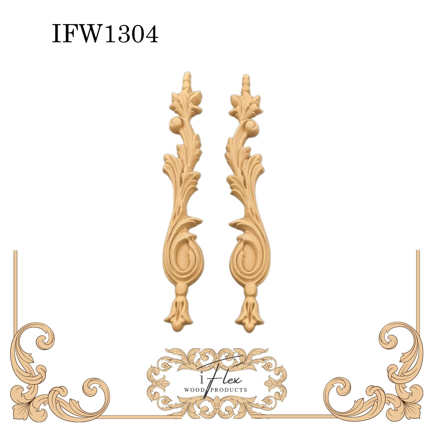 Decorative Drop Pair Applique Embellishment IFW 1304