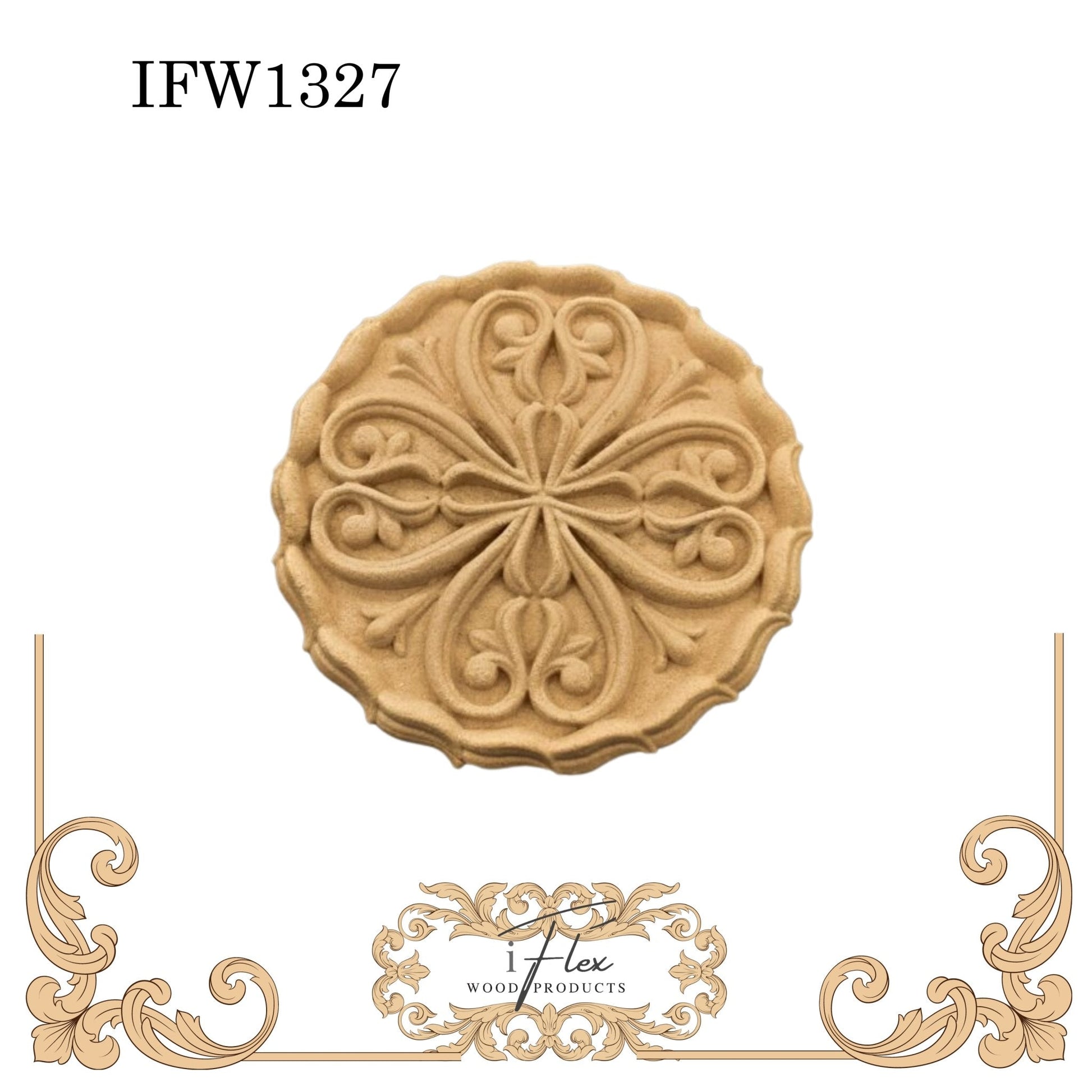 Decorative Scroll Rosette IFW 1327