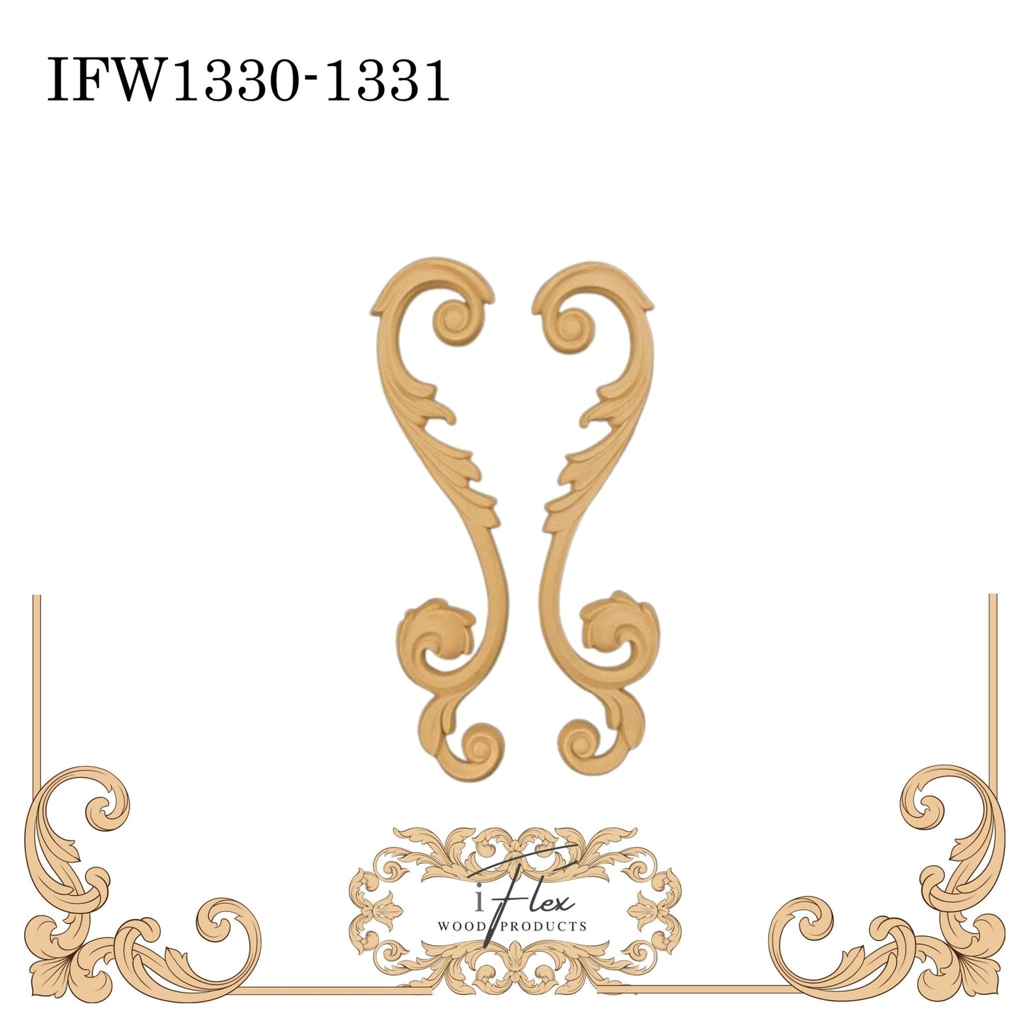 Large Scroll Applique IFW 1330-1331
